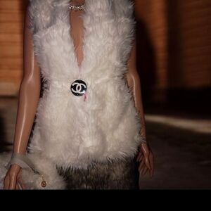 3 Piece White Faux Fur Set Not For Sale